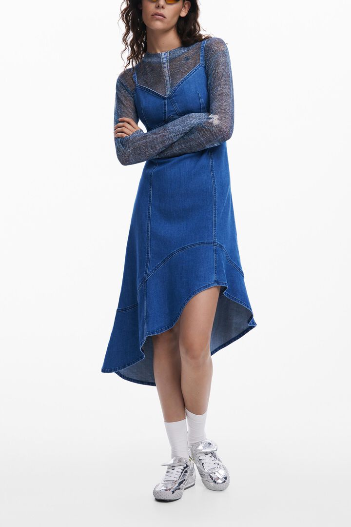 Denim midi dress