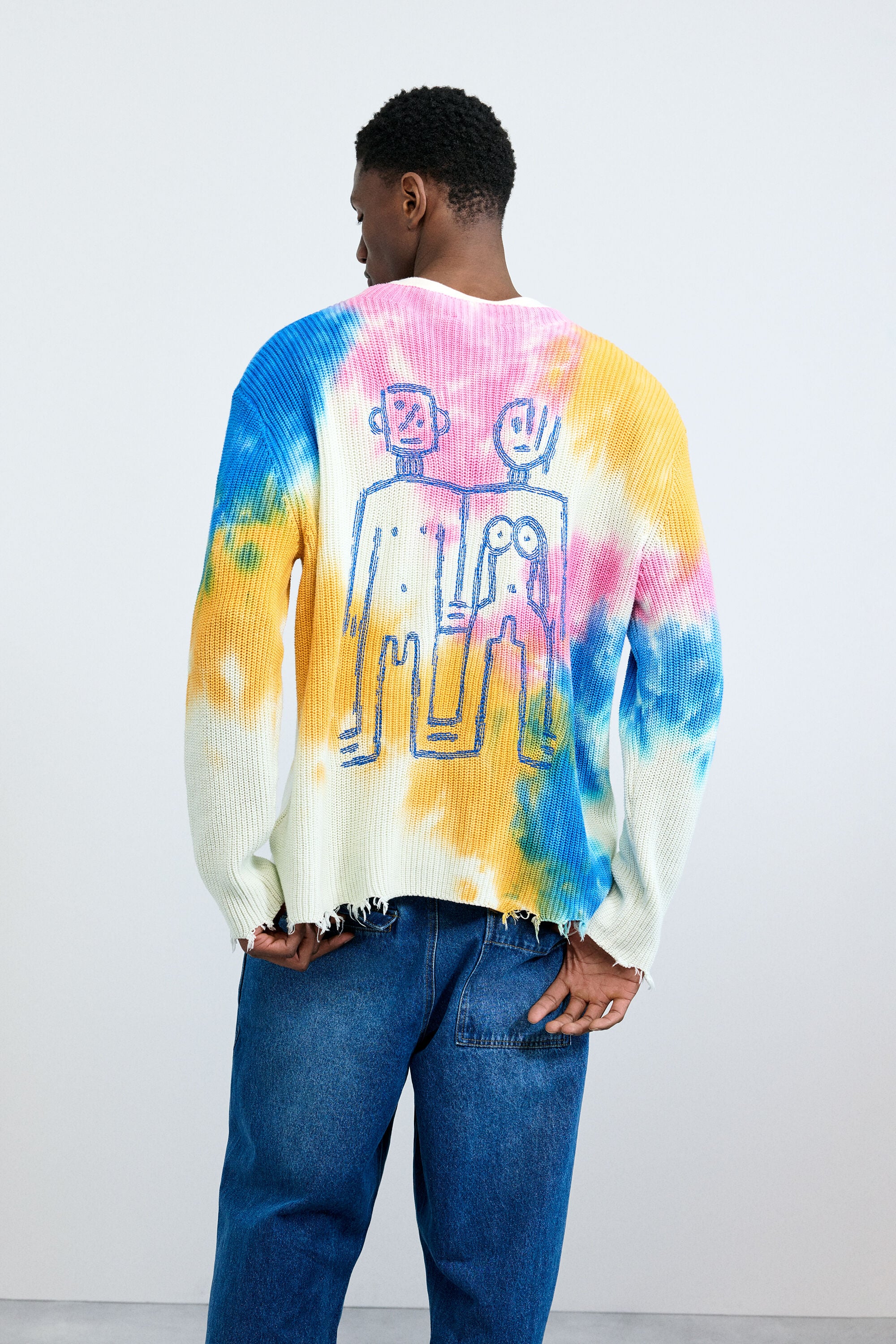 Tie-dye sweater pink for men I Desigual.com