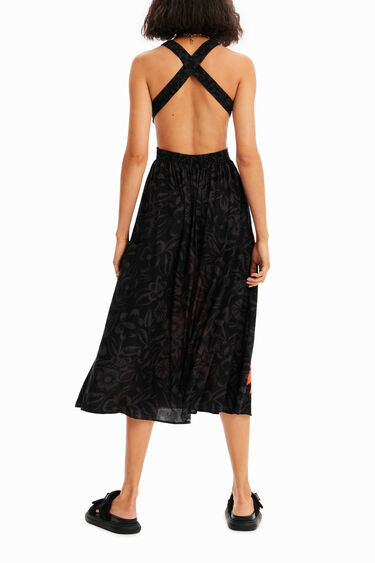 Vestido midi cut-outs tropical | Desigual