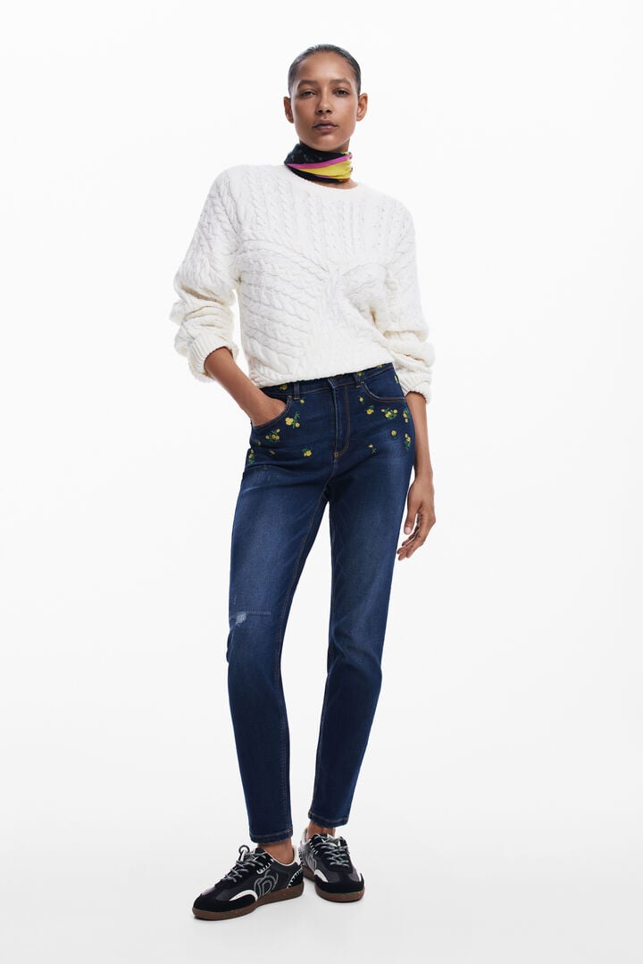Floral denim pants | Desigual