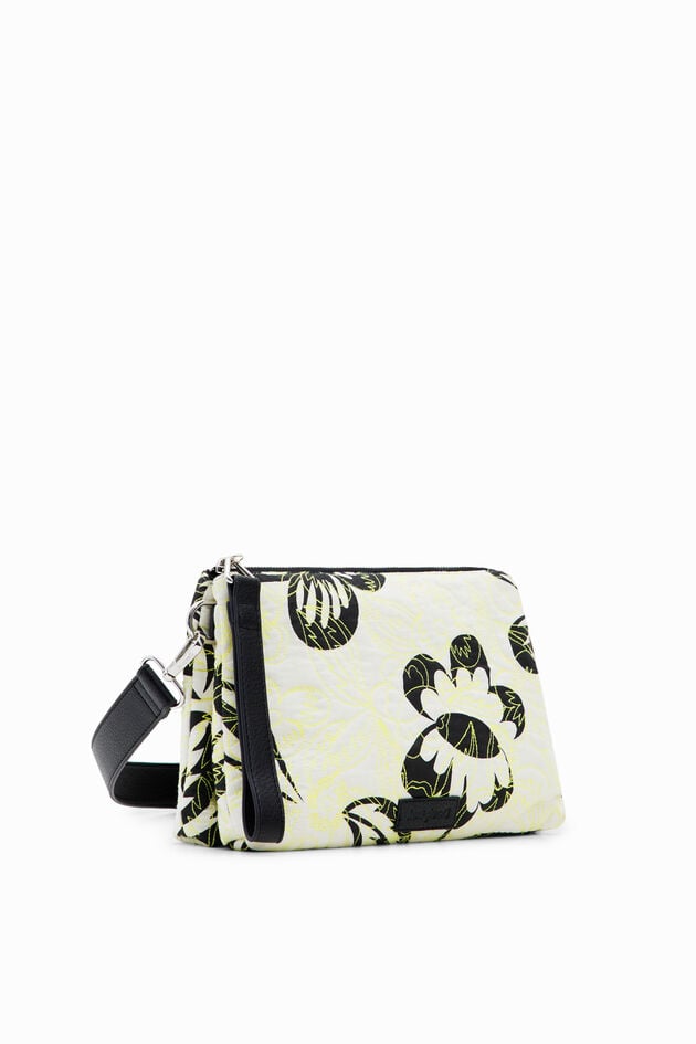 Embroidered floral crossbody bag