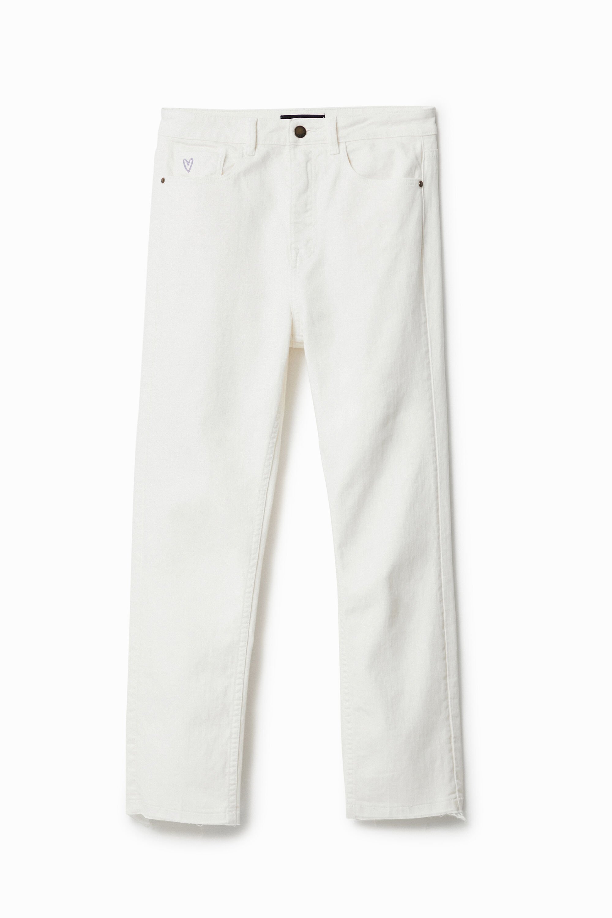 Weiße Straight Jeans