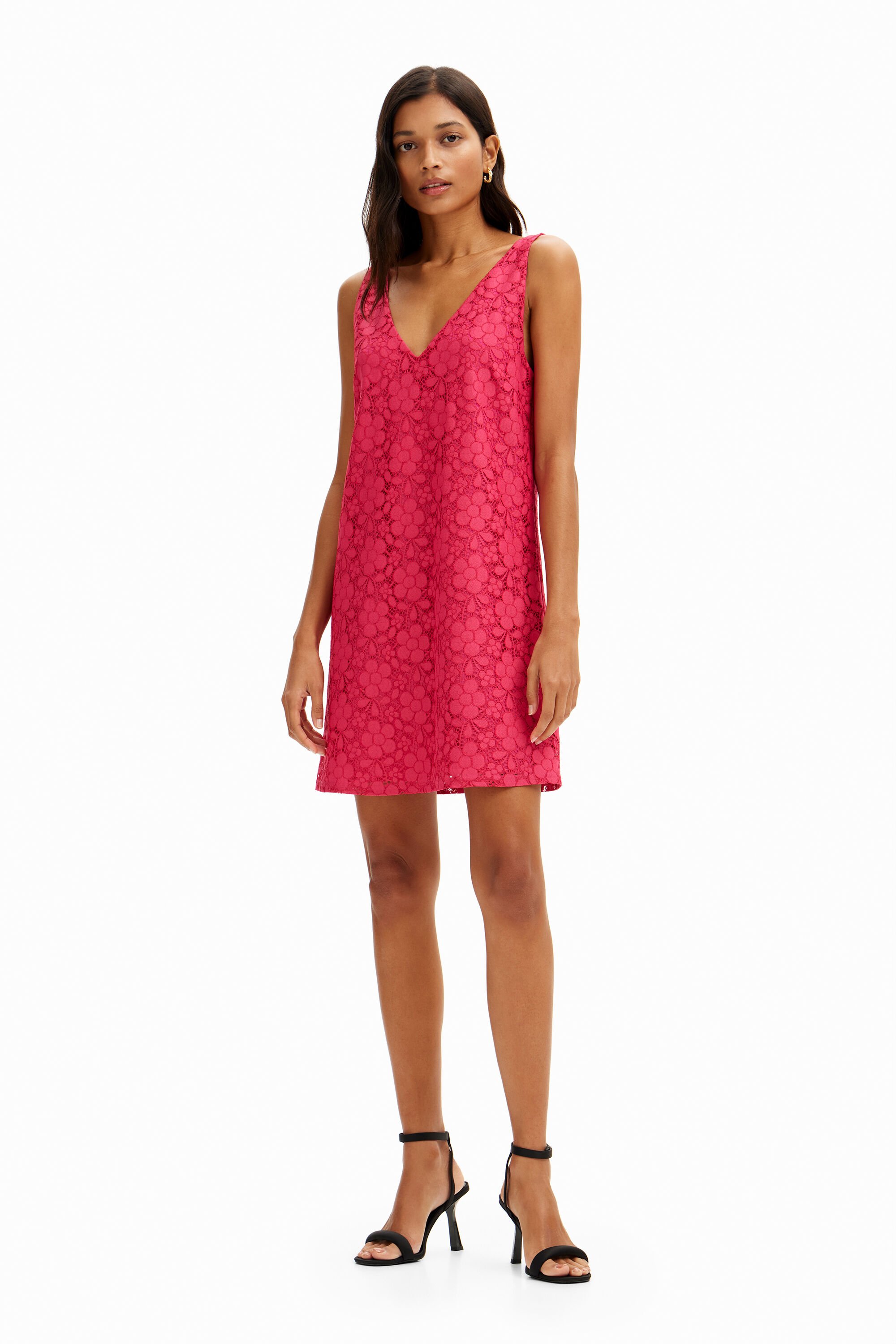 Desigual Floral lace mini dress