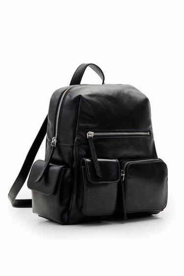 M leather pockets backpack | Desigual