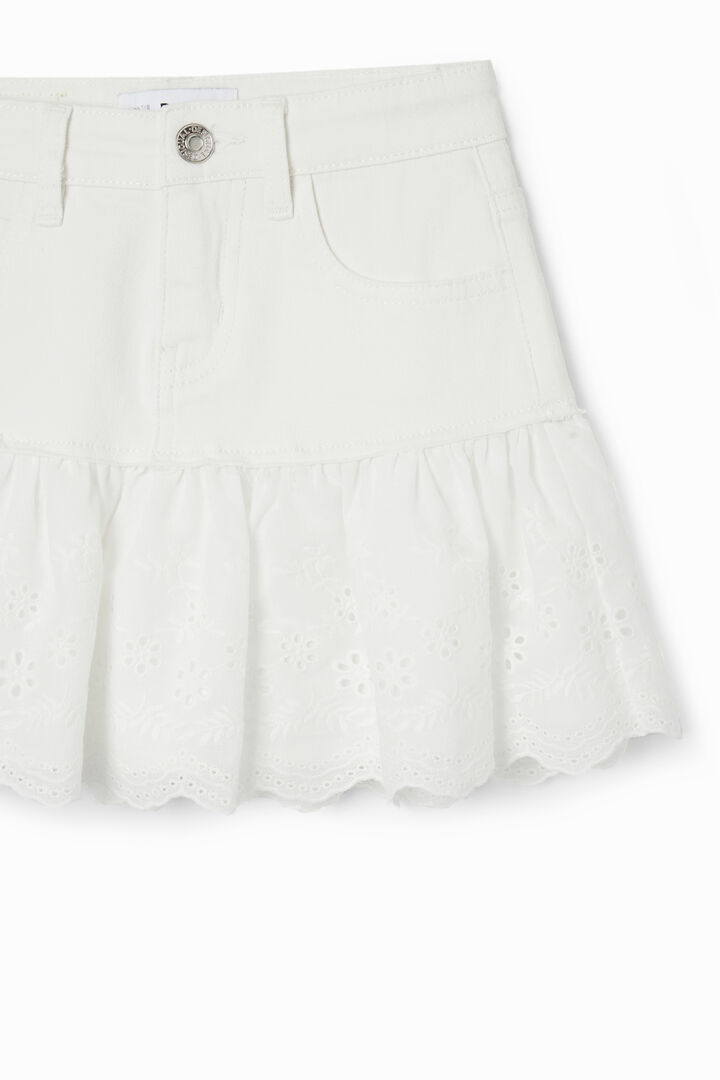 Minifaldilla texana volant brodat suís | Desigual