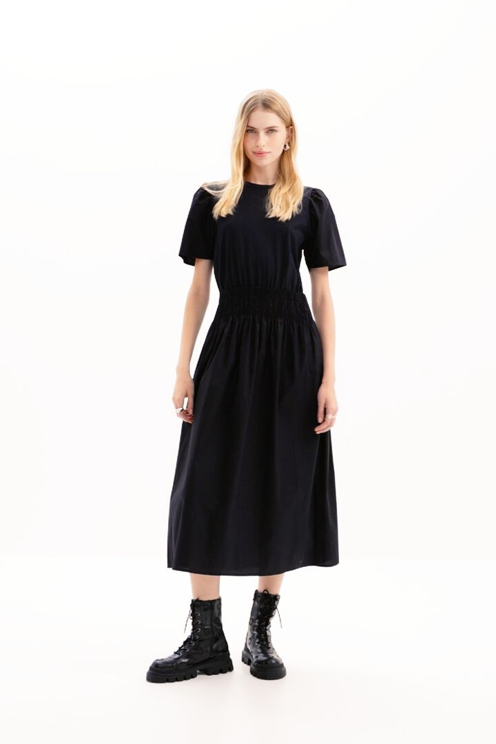 Vestido midi combinado liso | Desigual