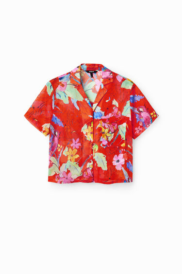חולצת resort קצרה בהדפס פרחים | Desigual