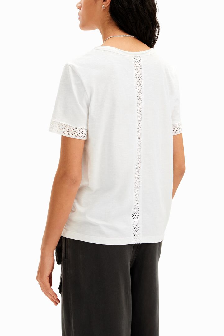 Openwork V-neck T-shirt | Desigual