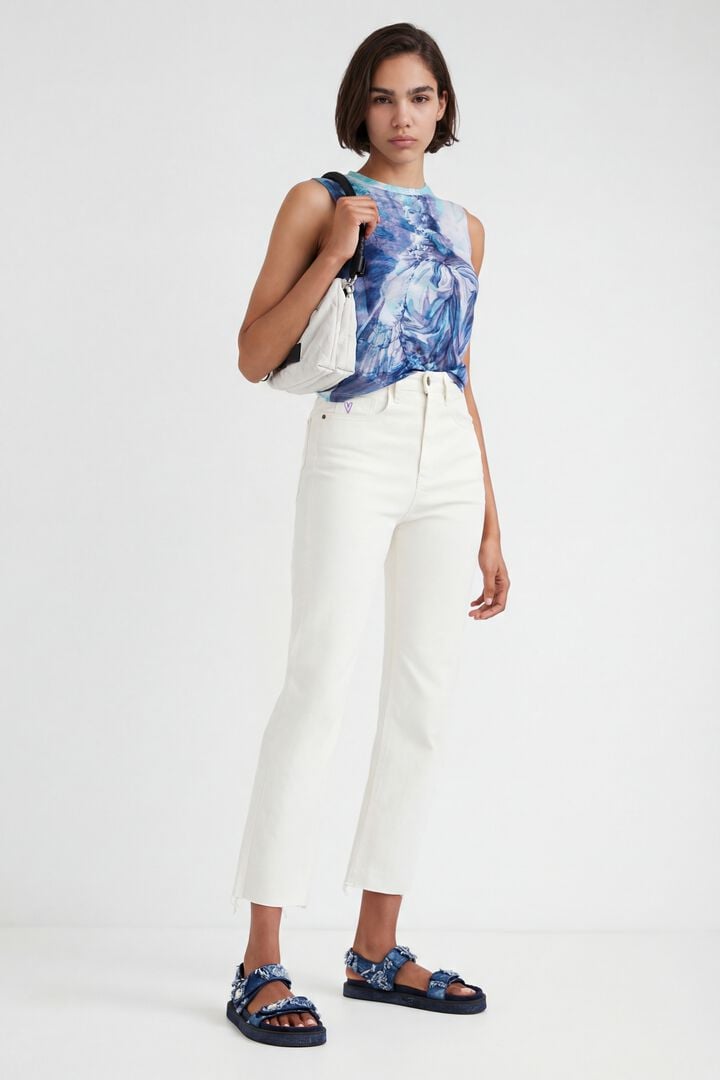 STRAIGHT CROPPED JEANS