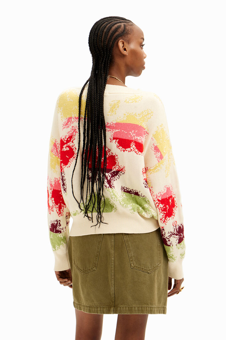 Sweter oversize w kwiaty | Desigual