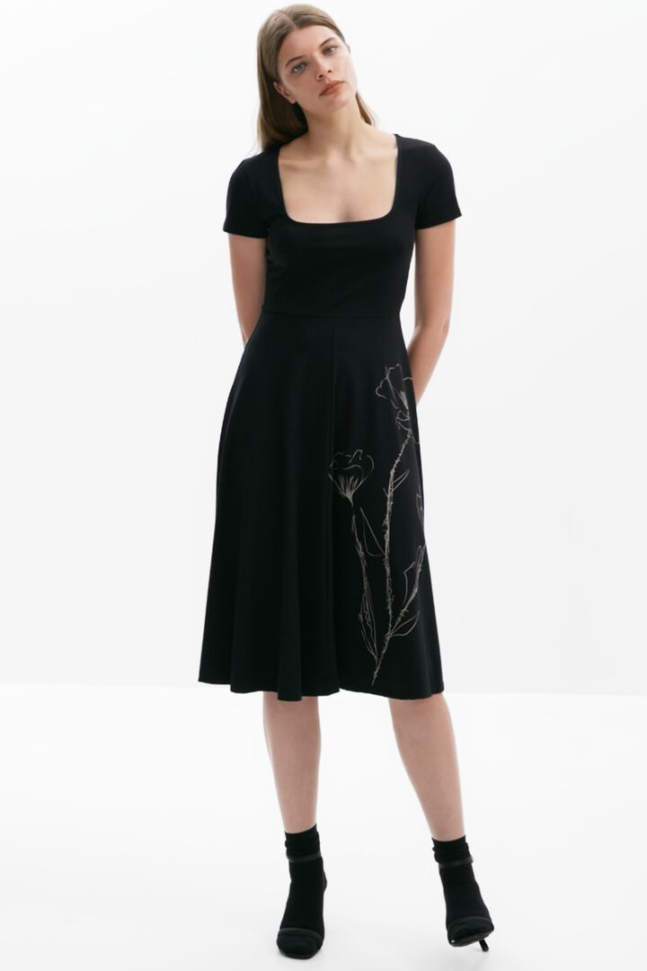 Vestido midi escotado | Desigual