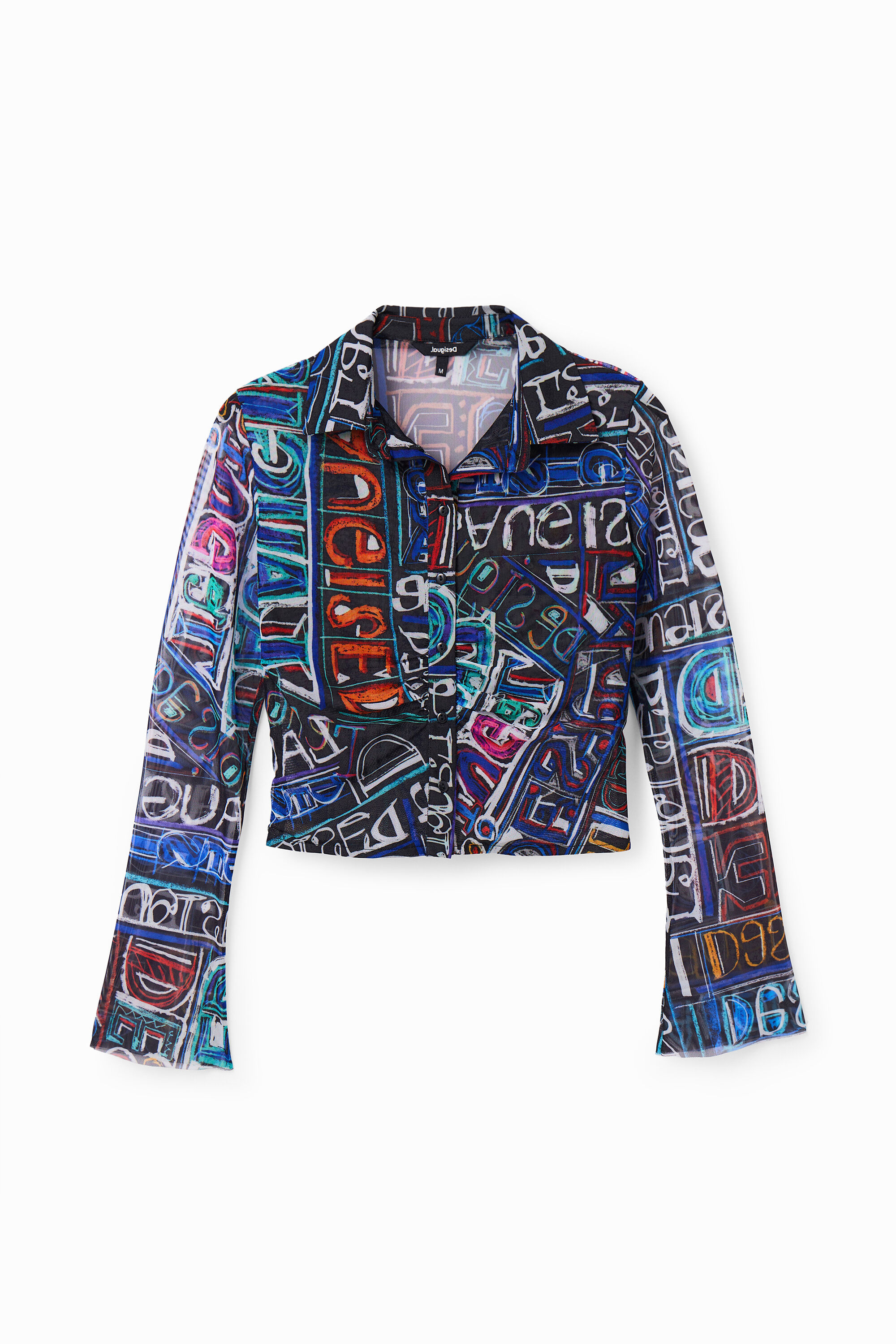Kurzes Hemd Slim Fit Tüll BLUE XS  - Onlineshop Desigual
