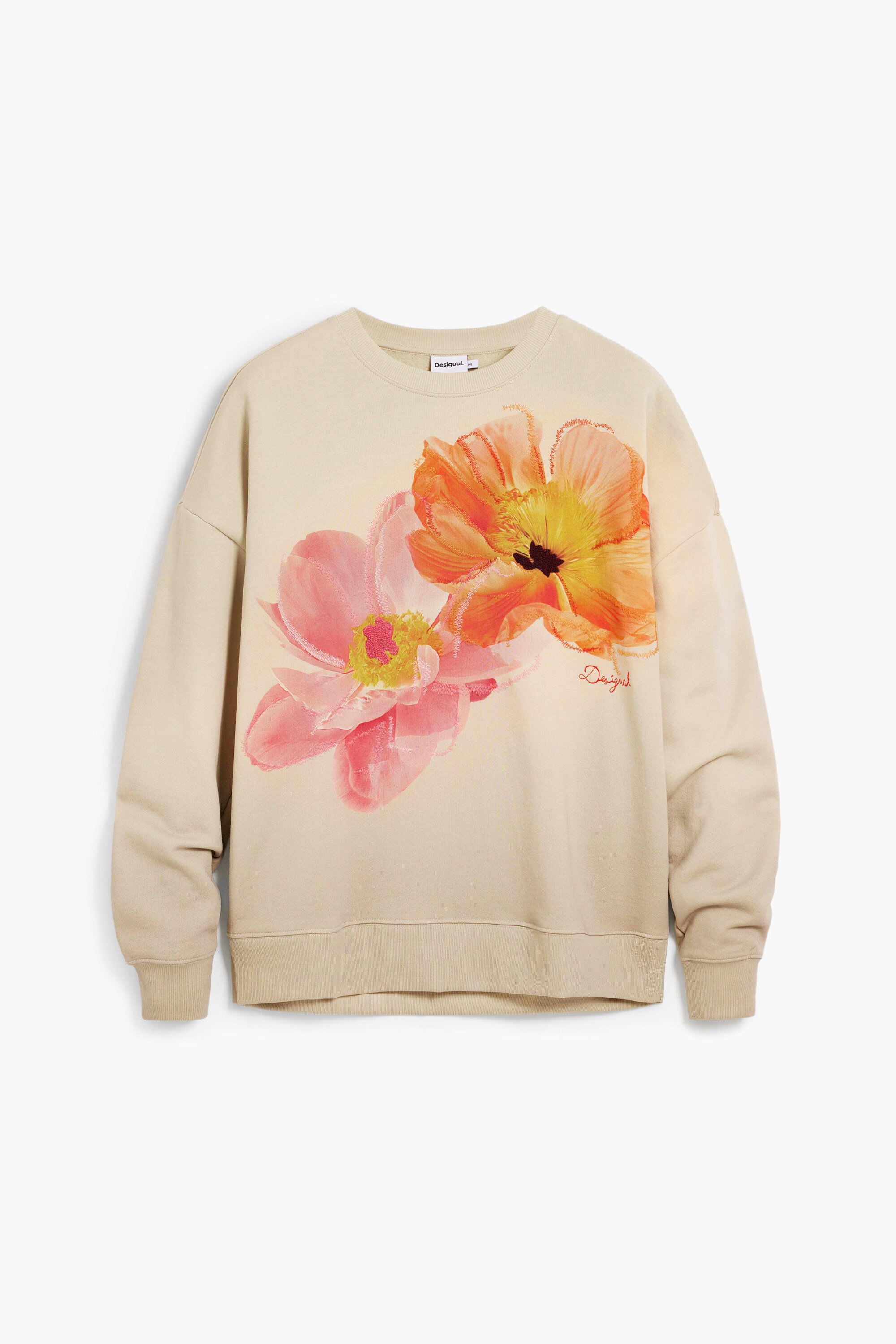 Floral print sweatshirt pink Women's I Desigual.com