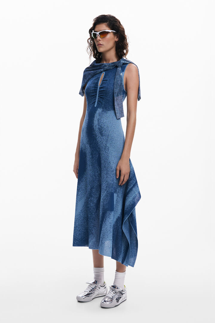 Vestido Jacquard cut-out | Desigual