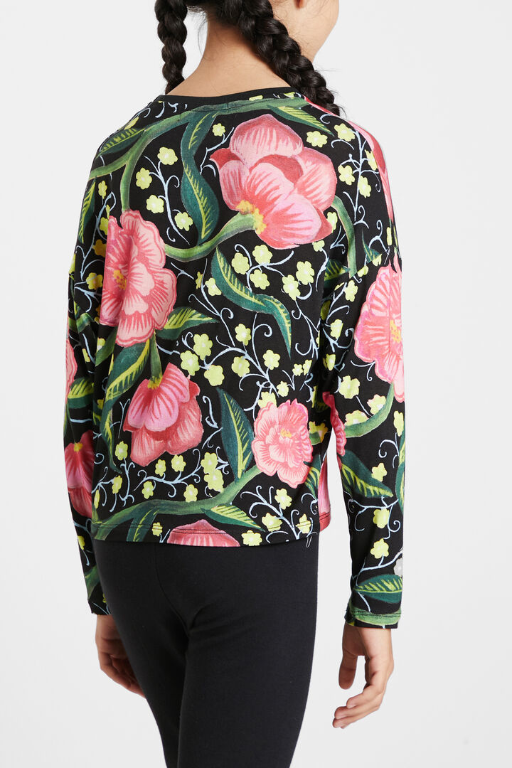 Camiseta flores manga japonesa | Desigual