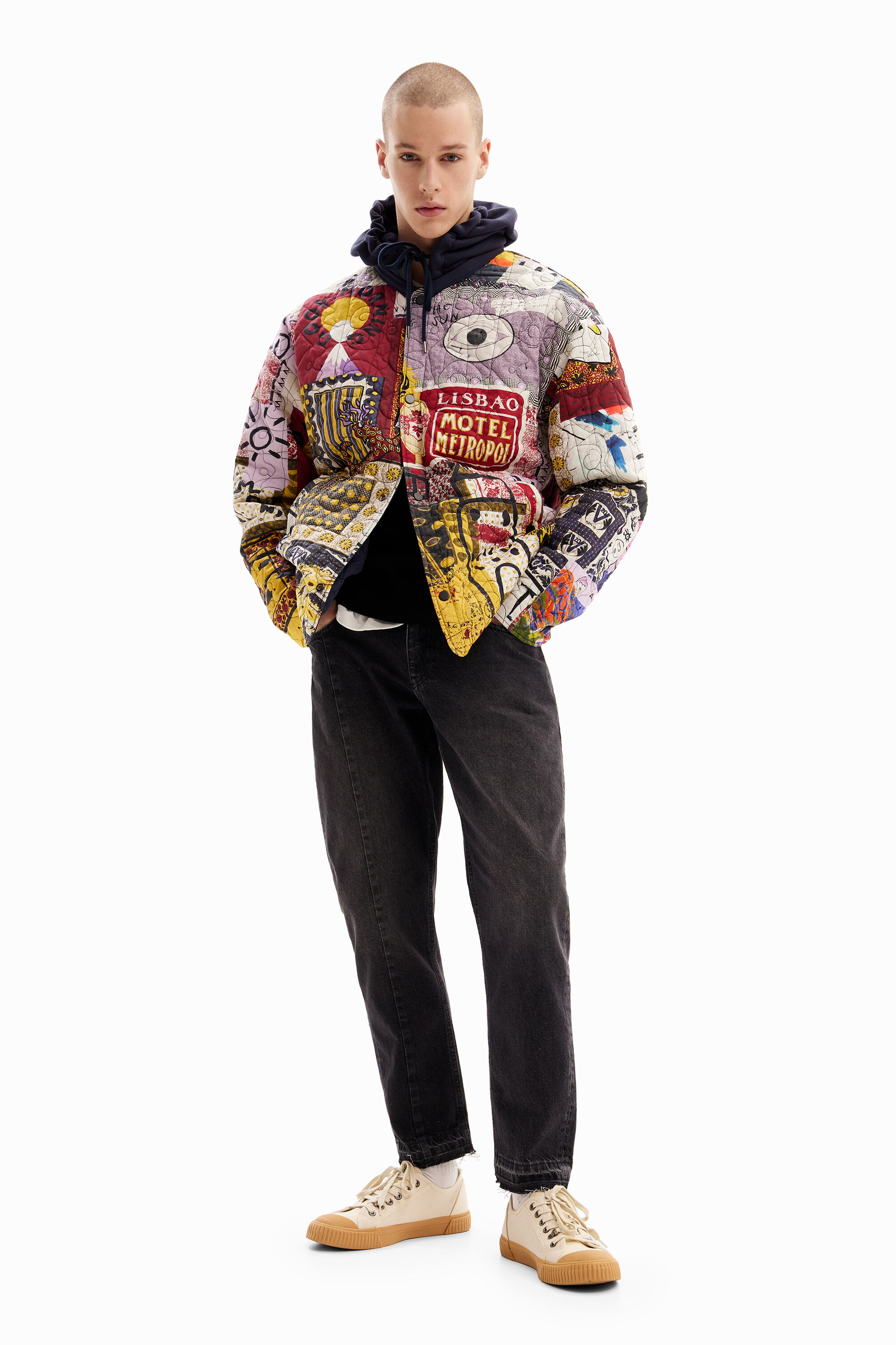 Reversible patchwork quilted discount jacket