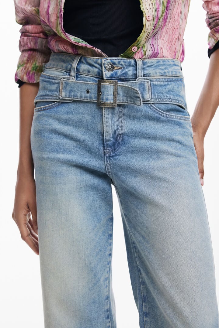 Vaquero culotte cinturón | Desigual