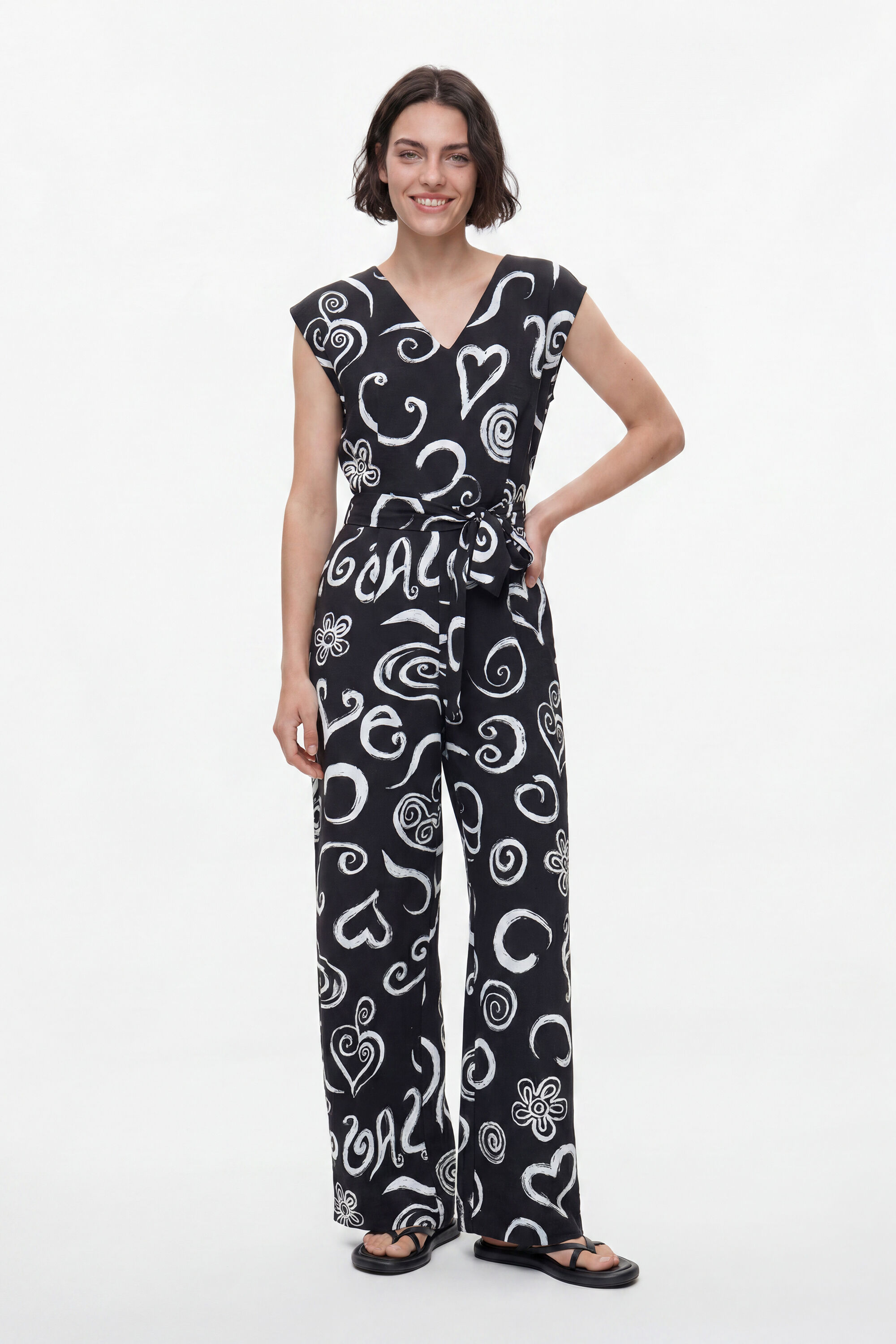 Desigual, Mono Estampado Letras, Mujer, Negro, L