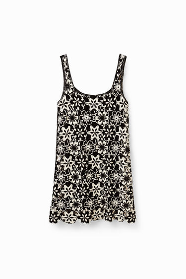 Vestit curt ganxet retro | Desigual