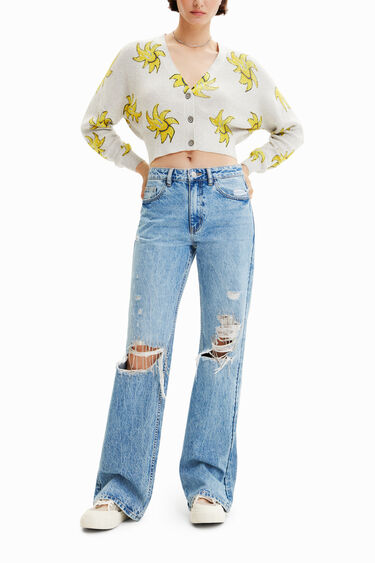 Cardigan court maille soleils | Desigual