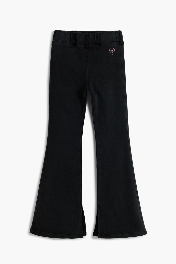 Flared denim-effect leggings