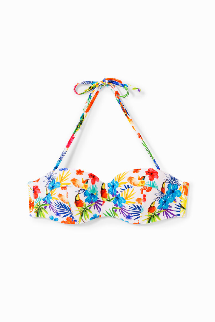 Sujetador bandeau floral tropical | Desigual