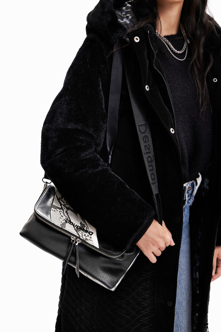 Patchwork snakeskin crossbody bag | Desigual