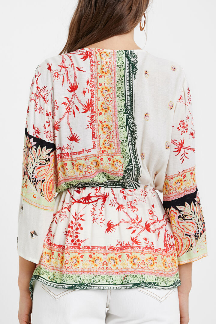 Kaftan blouse ethnic motifs | Desigual