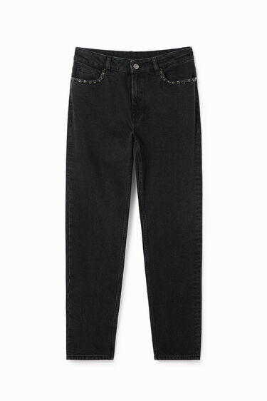 Straight rhinestone jeans | Desigual