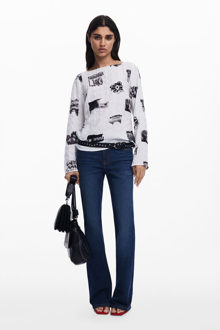 Blusa textura lazos | Desigual
