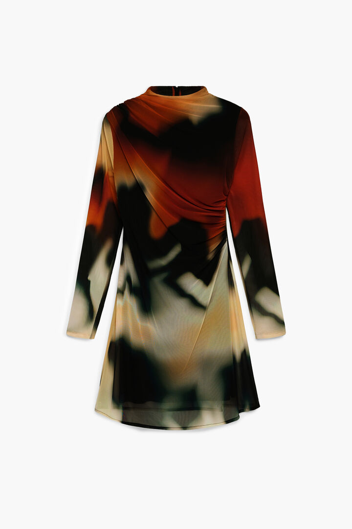 Short printed tulle dress