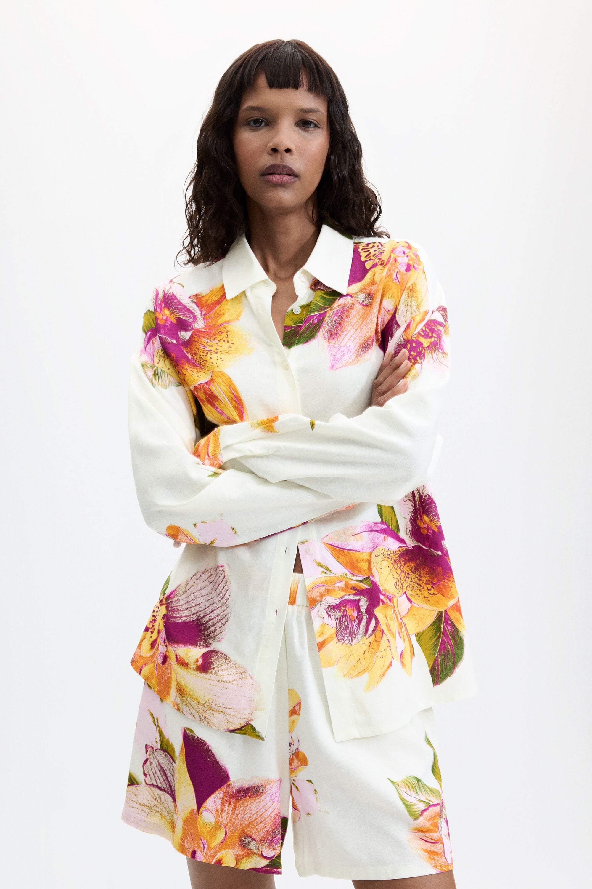 Printed floral shirt - WHITE - S