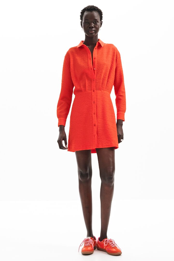 Short textured shirt dress | Desigual