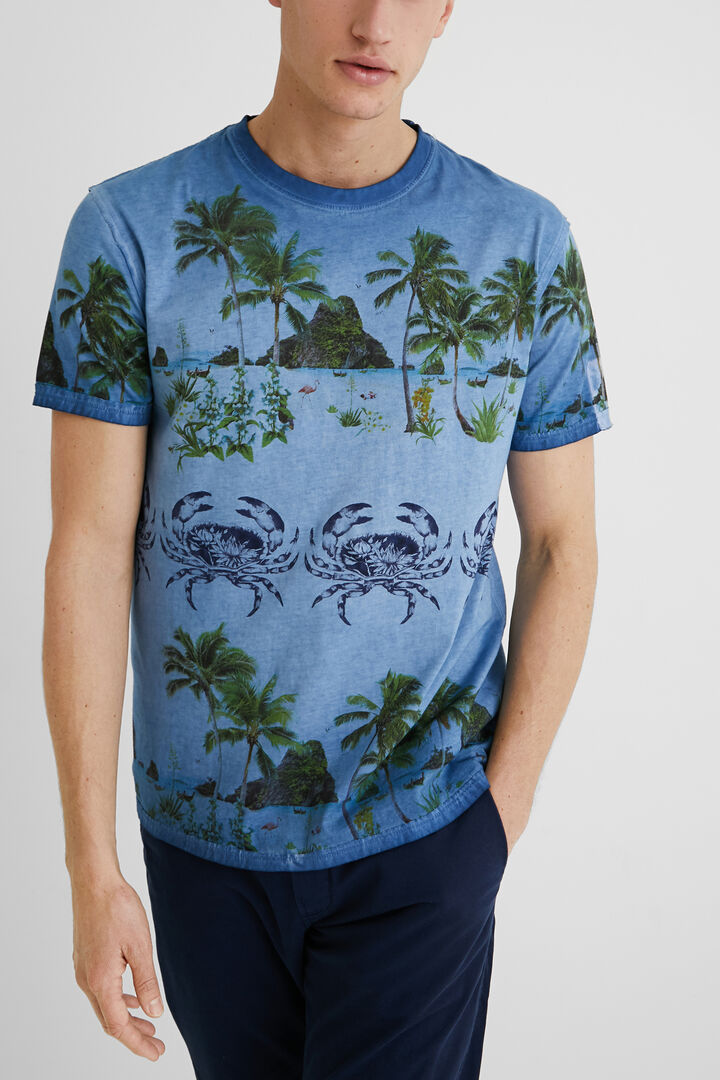 Camiseta tropical 100% algodón | Desigual