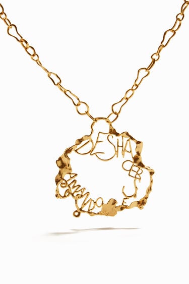 Zalio gold plated message necklace | Desigual