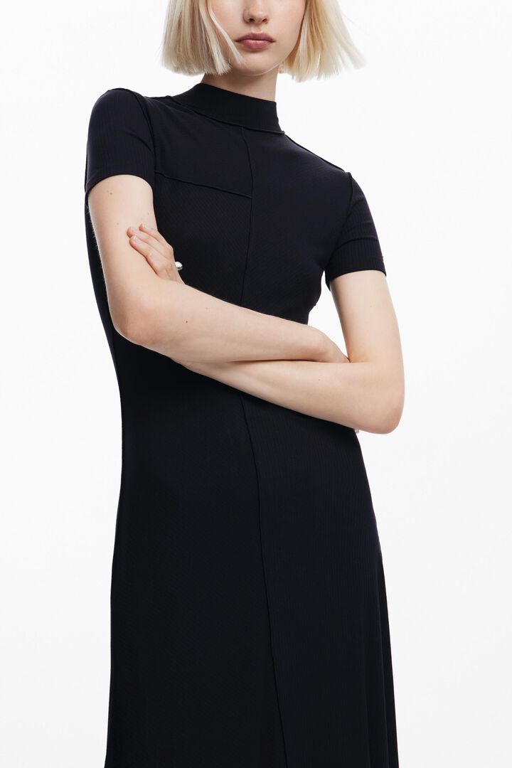 Midi dress with high neck