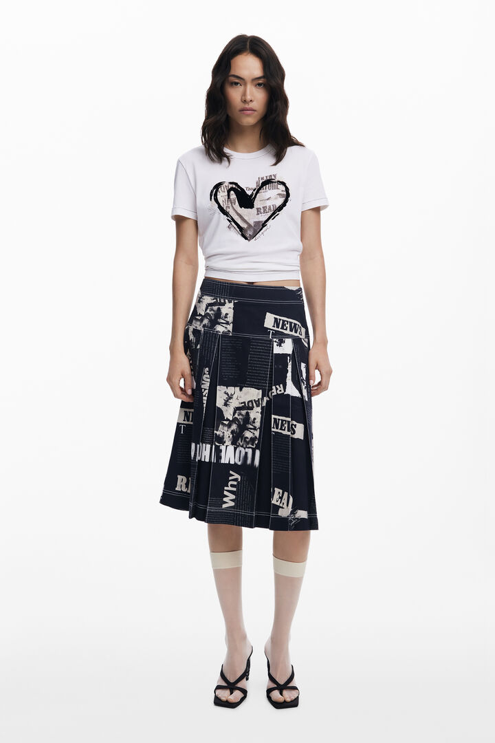 Maglietta cuore giornale | Desigual