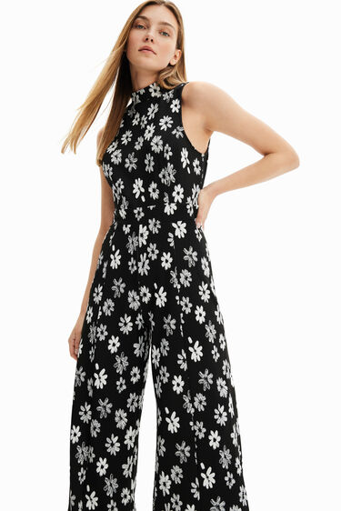 Jumpsuit met contrasterende bloemen | Desigual