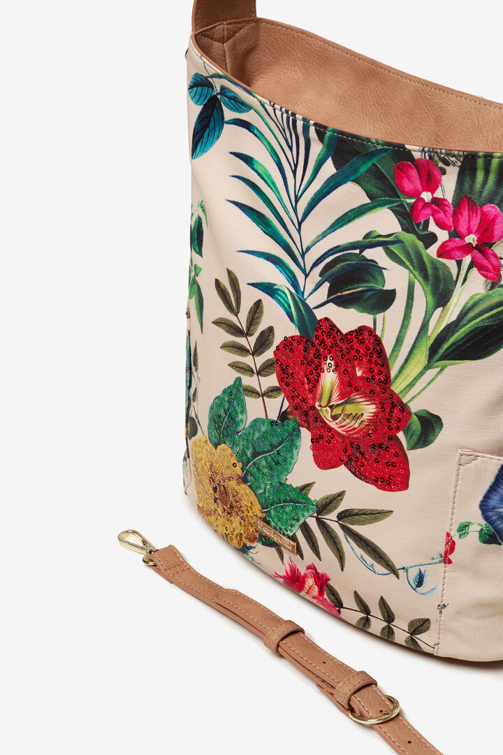 Weiße Tasche mit Blumen Yakarta Mini | Desigual