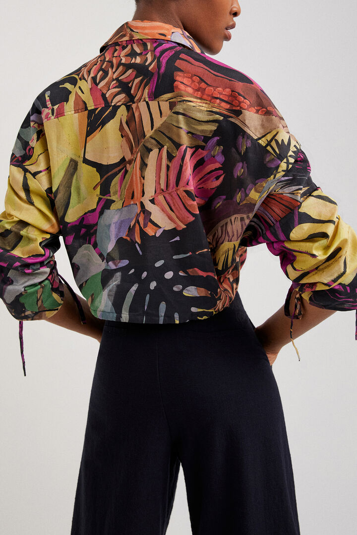 Tropische, schwarze Bluse | Desigual