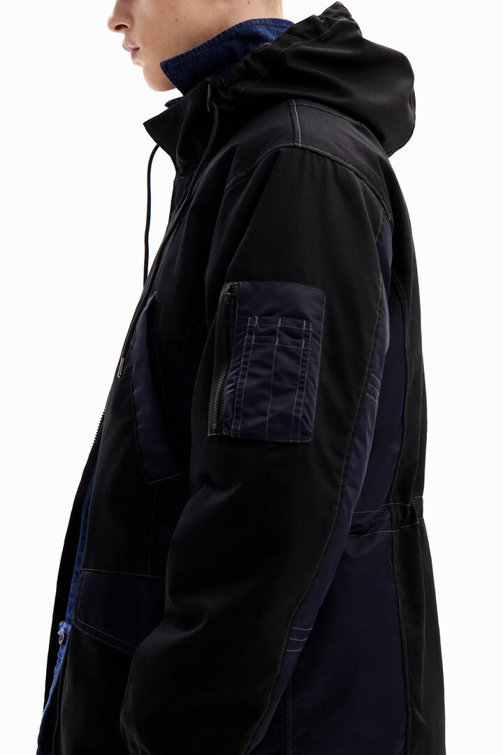Patchwork hooded parka | Desigual