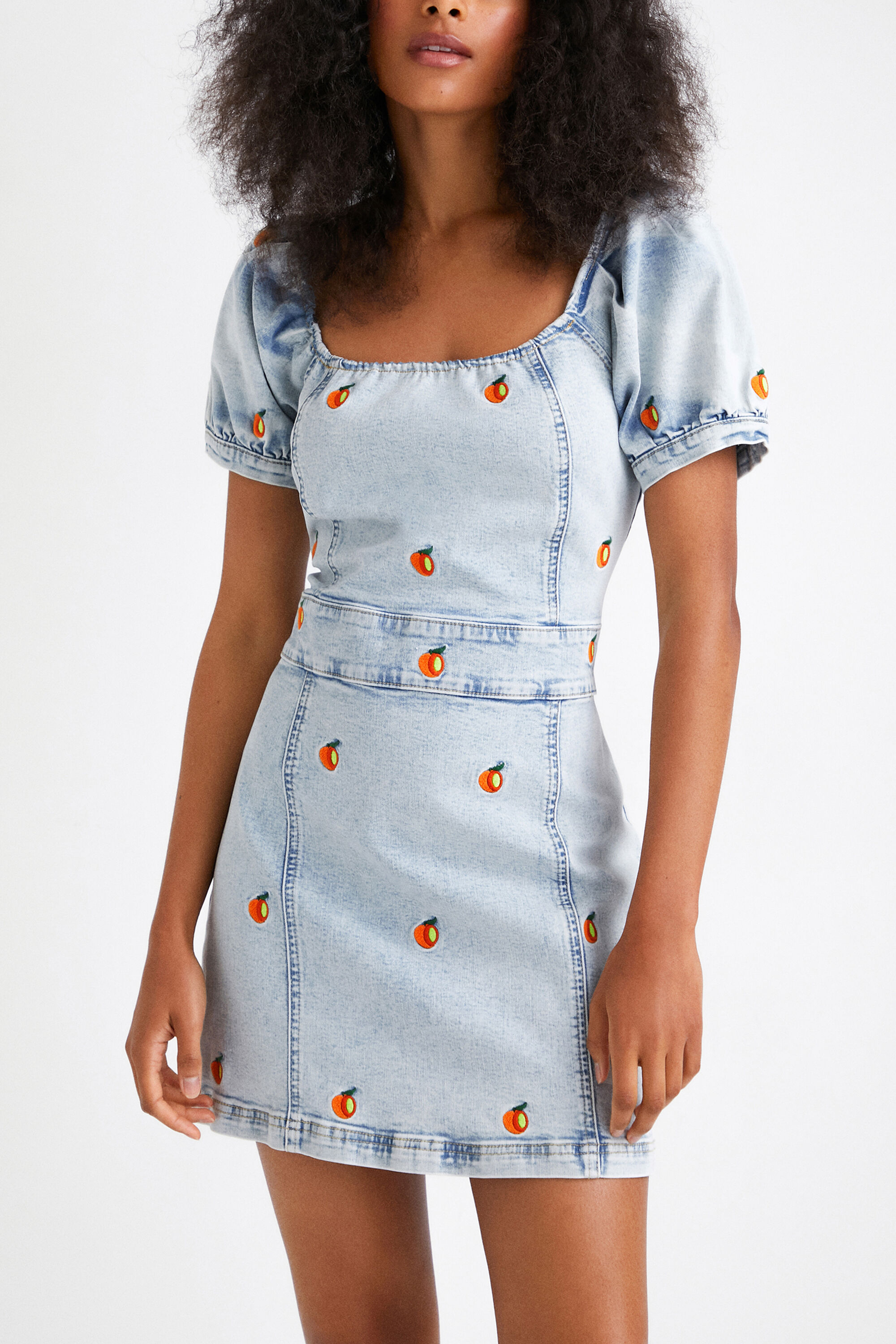 Short slim denim dress