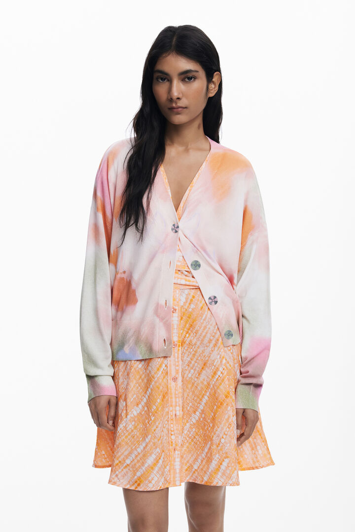 Cardigan à fleurs tie-dye | Desigual