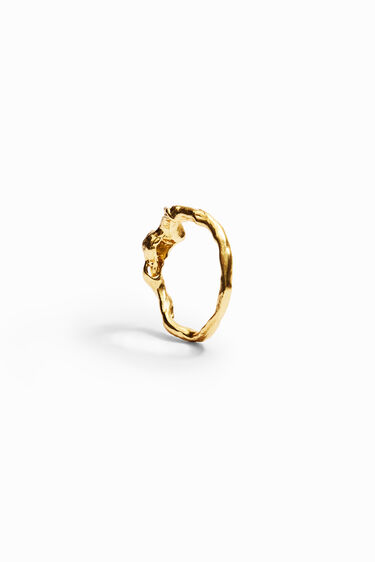 Anillo circonita baño oro Zalio | Desigual