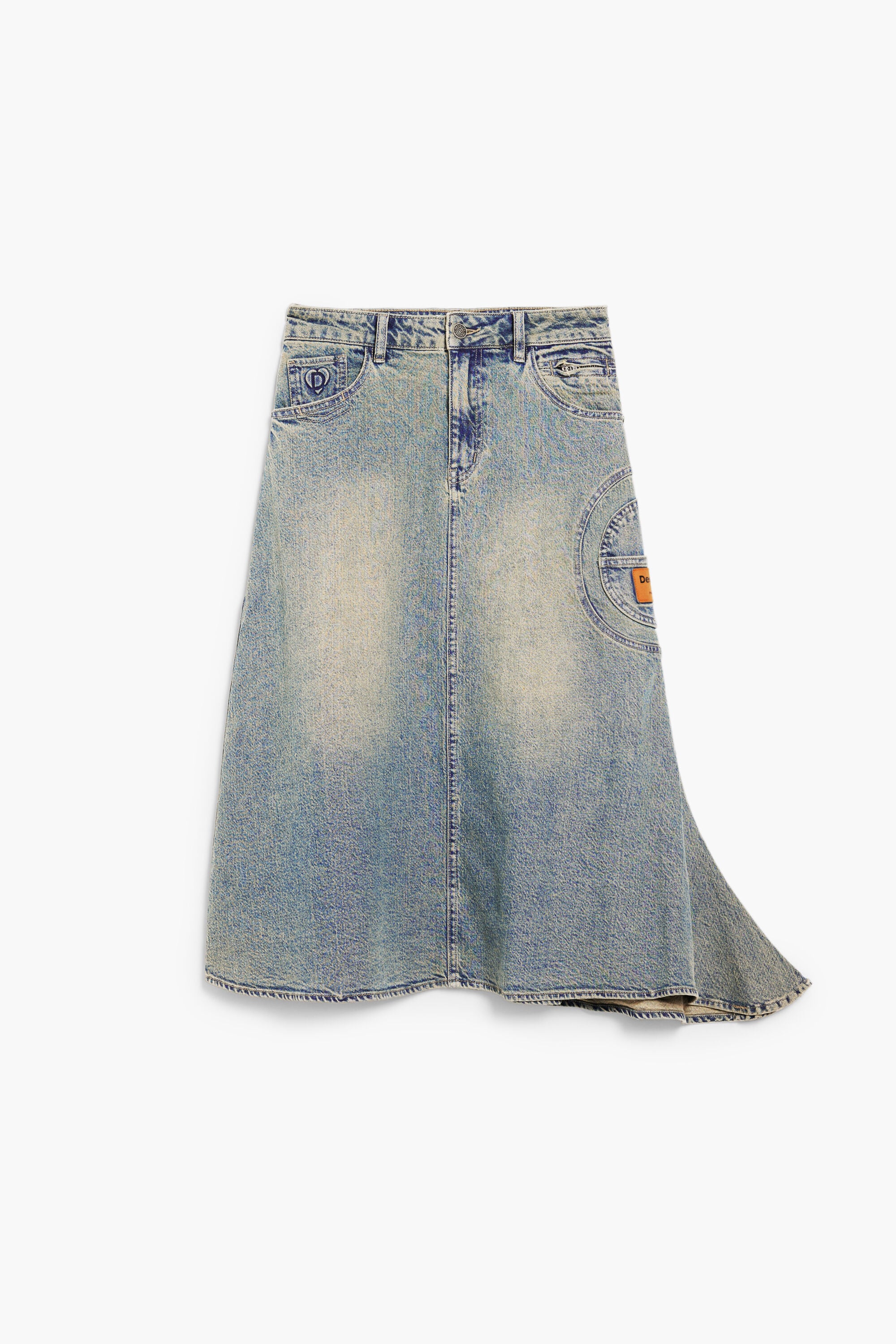 アシンメトリーデニムスカート 青 女性用 I Desigual.com