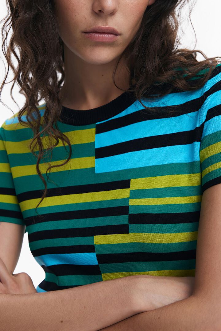 Vestido longo listrado