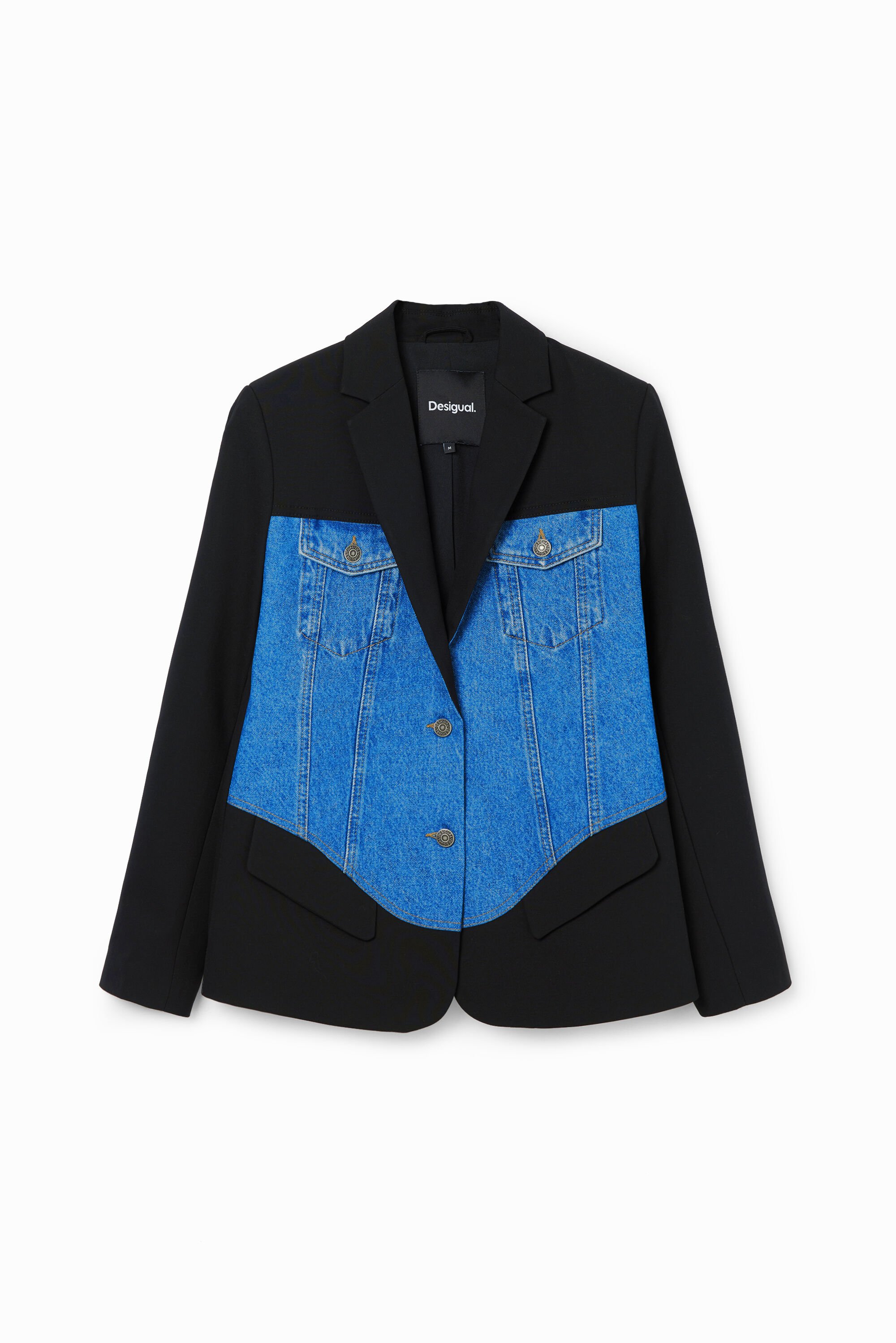 Desigual, Hybrider Trucker-Blazer, Damen, Blau, 38