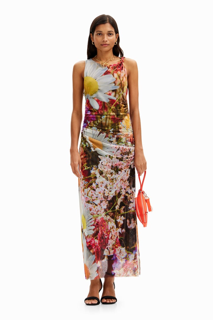 Vestido midi fotografía floral