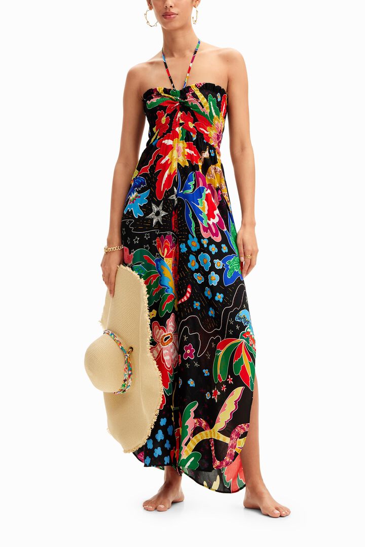 Mono largo halter dibujos jungla | Desigual