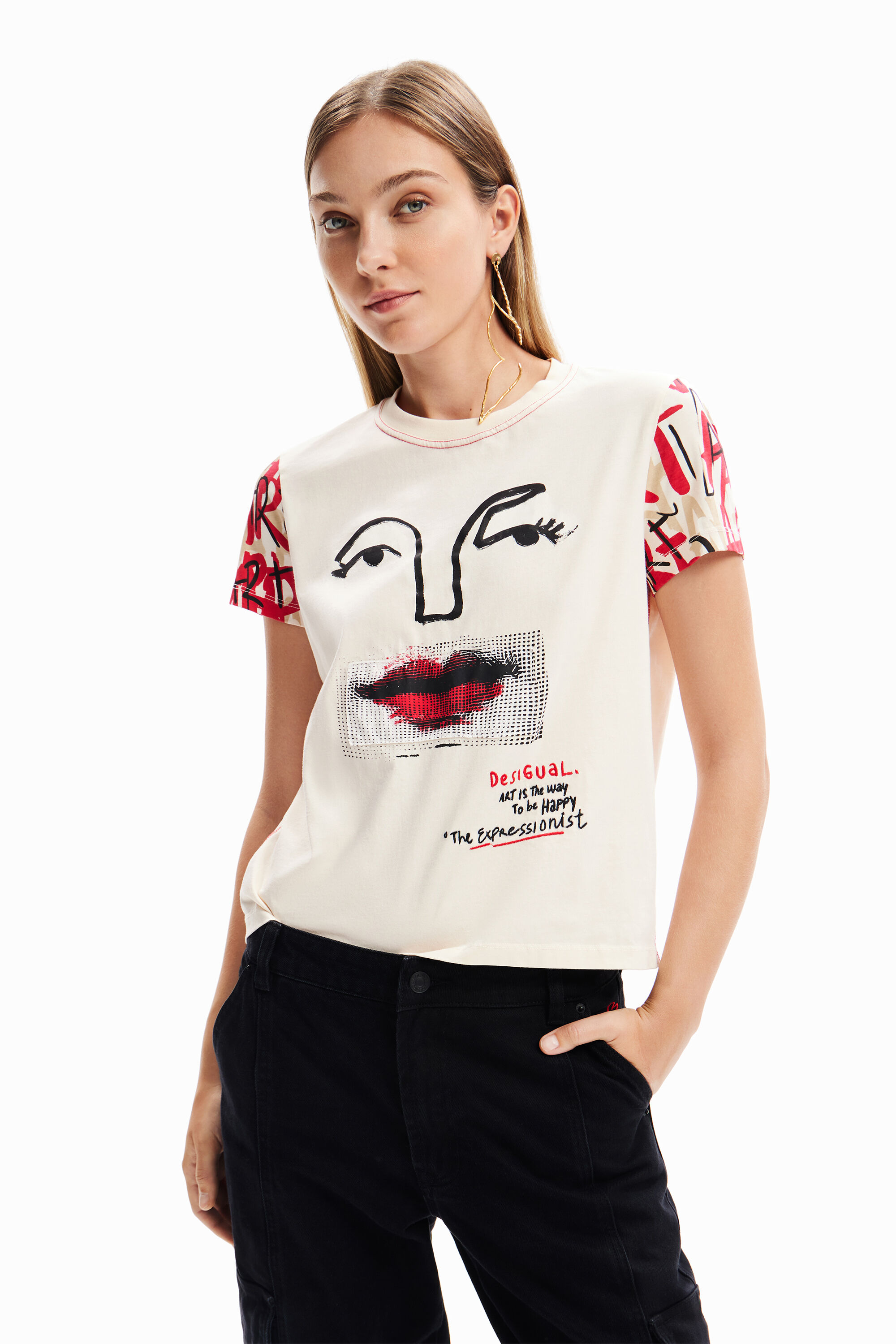 Arty face T shirt